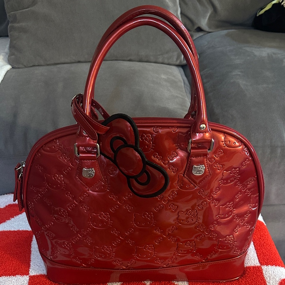 Red Embossed Hello Kitty Loungefly Women's Handbag